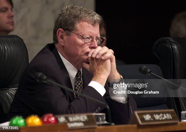 James Inhofe, R-OK., during the full committee hearing on the allegations of mistreatment of Iraqi prisoners. Witnesses: Gen. John Abizaid,...
