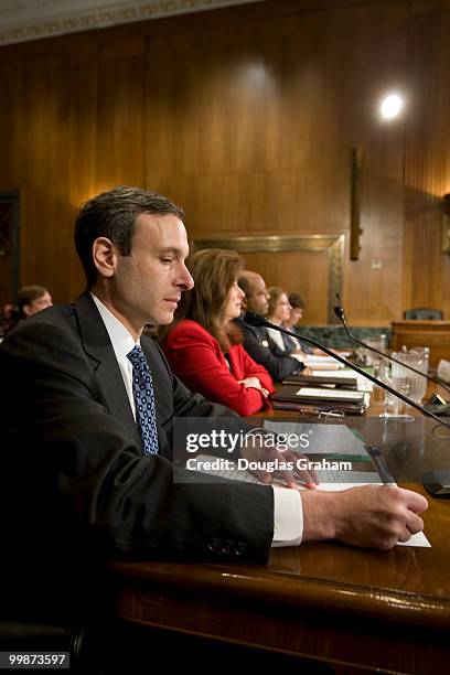 Internal Revenue Service Commissioner Douglas Shulman and seated to his left Deputy IRS Commissioner Linda Stiff, for services and enforcement during...