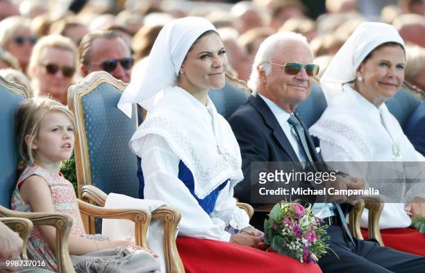 Princess Estelle of Sweden, Crown Princess Victoria of Sweden, King Carl Gustaf of Sweden and Queen Silvia of Sweden during the occasion of The Crown...