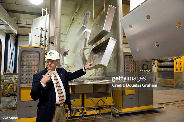 John Polacek, chief operating officer of JWF Defense Systems in Johnstown Pennsylvania conducts a tour of his factory. JWF Defense Systems is a small...