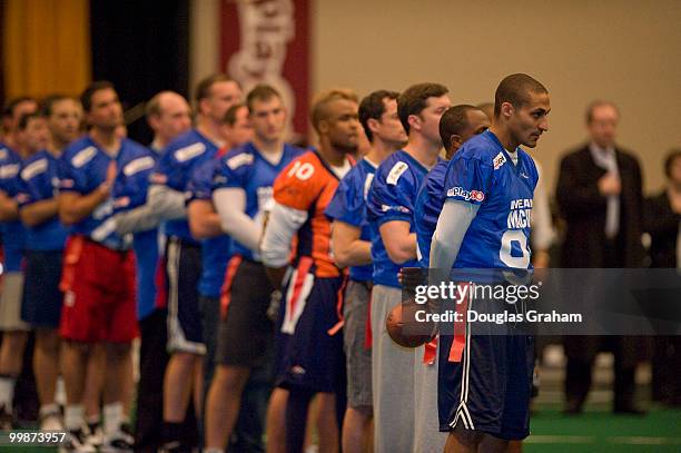 Members of Congress vs. The Capitol Hill Police play in the Roll Call Longest Yard Football Classic charity football game being played at the D.C....