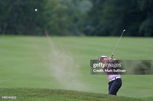 Brooke Henderson of Canada watches her third shot on the third hole during the third round of the Marathon Classic Presented By Owens Corning And O-I...