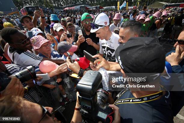 Start / Christopher Froome of Great Britain and Team Sky / Press Media / Public / Fans / during the 105th Tour de France 2018, Stage 8 a 181km stage...