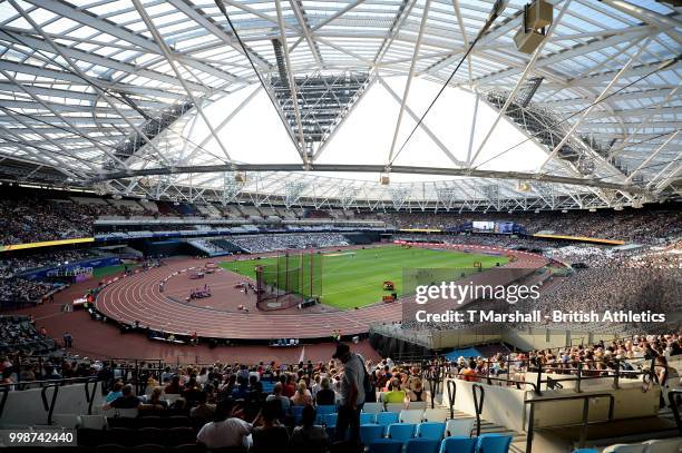 General view of the stadium during day one of the Athletics World Cup London at the London Stadium on July 14, 2018 in London, England.