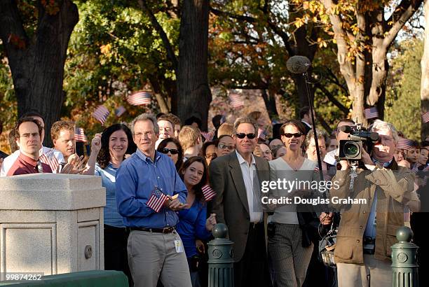 Charles Schumer, D-N.Y., Senate Minority Leader Harry Reid, D-Nev., and Senate Minority Whip Richard Durbin, D-Ill., heads to a news conference to...