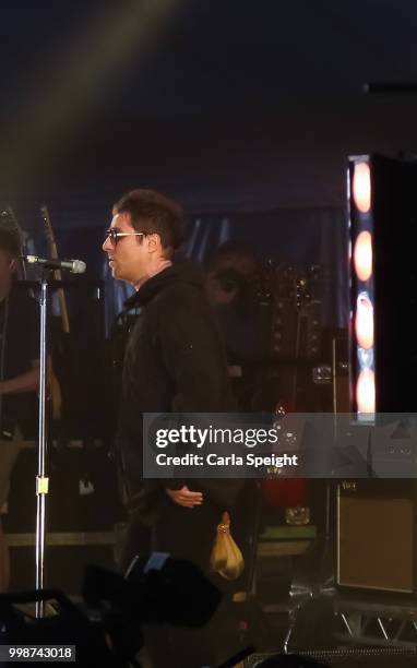 Liam Gallagher performs a secret set on the BBC Music stage at Latitude in Henham Park Estate on July 14, 2018 in Southwold, England.