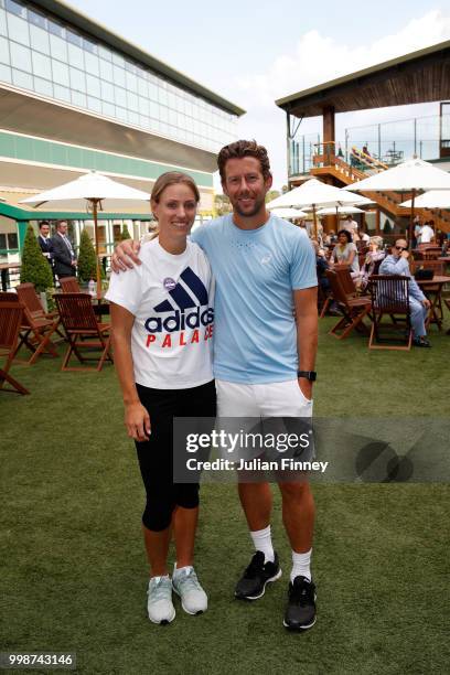 Angelique Kerber of Germany and coach Wim Fissette pose after her victory over Serena Williams of The United States after the Ladies' Singles final...