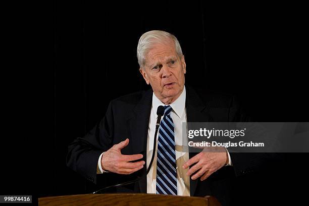 Librarian of Congress James H. Billington talks with the media during a preview of the new LOC Experience, which will feature interactive exhibits...