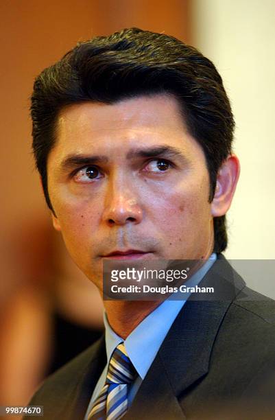 Lou Diamond Phillips, listens to testimony during the health subcommittee hearing on the health care of filipino World War II veterans within the VA...