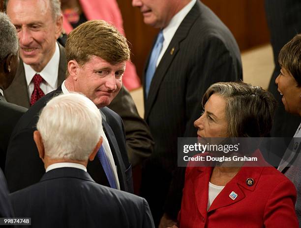 Congressmen Patrick Kennedy is greeted by members of congress before President Barack Obama's health care joint address to the U.S. Congress on...