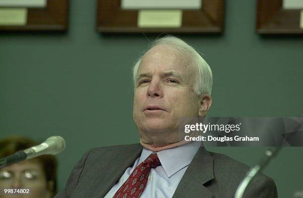 Chairman John McCain, R-AZ., during the full committee hearing on global warming.