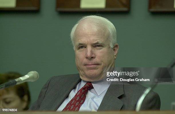 Chairman John McCain, R-AZ., during the full committee hearing on global warming.