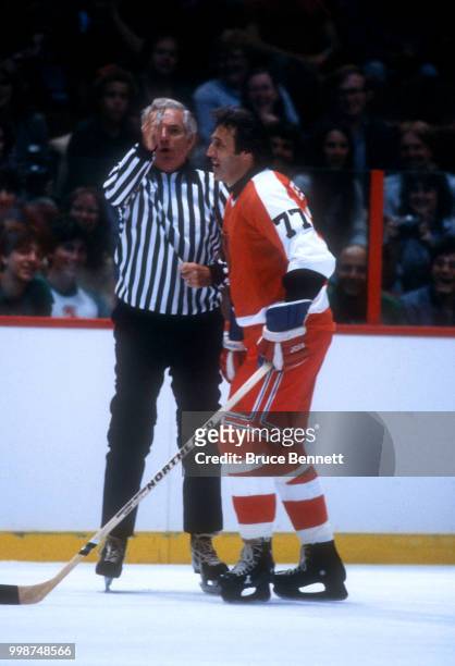 Phil Esposito of the New York Rangers skates on the ice during an alumni game circa 1980's.