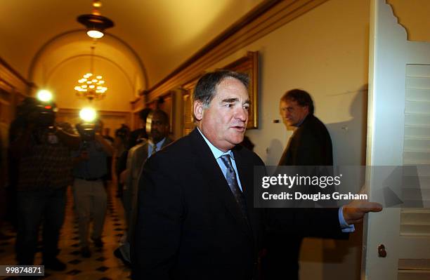 Billy Tauzin, R-LA., enters after Ranking member Charles Rangel, D-NY., who walked into the Ways and Means committee to file a protest with Chairman...