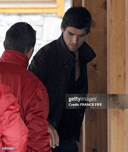 French midfielder Yohann Gourcuff arrives in Tignes, French Alps on May 18, 2010 to join the French national football team which will be starting...