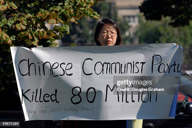 Over 100 gathered at the Victims of Communism Memorial groundbreaking ceremony for the Victims of Communism Memorial. Here Mindy Ge from Virginia...