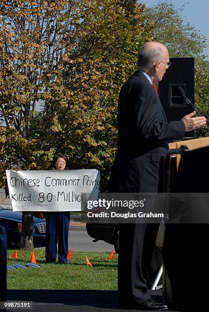 Over 100 gathered at the Victims of Communism Memorial groundbreaking ceremony for the Victims of Communism Memorial. Here Mindy Ge from Virginia...