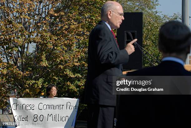 Over 100 gathered at the Victims of Communism Memorial groundbreaking ceremony for the Victims of Communism Memorial. Here Mindy Ge from Virginia...