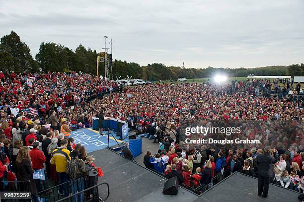 Ten thousand people where on hand to see GOP vice presidential candidate Sarah Palin during a MCCain/Palin rally at J.R. Festival Lakes at Leesburg...