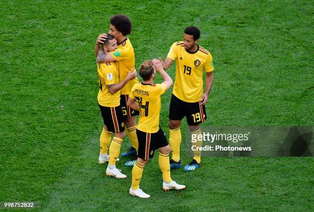 Eden Hazard midfielder of Belgium, Dries Mertens forward of Belgium, Axel Witsel midfielder of Belgium, Moussa Dembele midfielder of Belgium during...