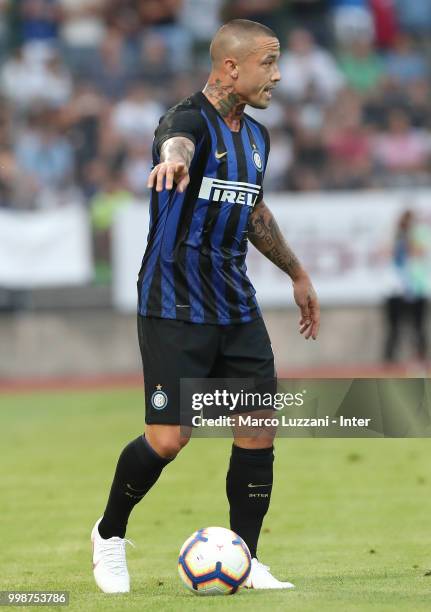 Radja Nainggolan of FC Internazionale in action during the pre-season friendly match between Lugano and FC Internazionale on July 14, 2018 in Lugano,...