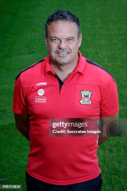 Video analyst Leen den Boer of Go Ahead Eagles during the Photocall Go Ahead Eagles at the De Adelaarshorst on July 13, 2018 in Deventer Netherlands