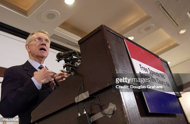 Harry Reid during a "MoveOn" rally to save the courts and defeat the nuclear option at the Washington Court Hotel in Washington, D.C.