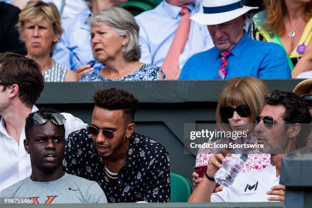 And ANNA WINTOUR attend day twelve match of the 2018 Wimbledon on July 14 at All England Lawn Tennis and Croquet Club in London,England.