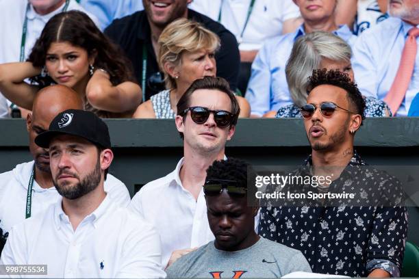 Attends day twelve match of the 2018 Wimbledon on July 14 at All England Lawn Tennis and Croquet Club in London,England.