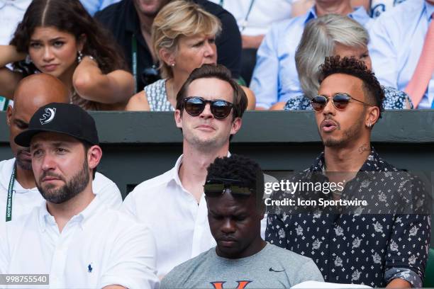 Attends day twelve match of the 2018 Wimbledon on July 14 at All England Lawn Tennis and Croquet Club in London,England.