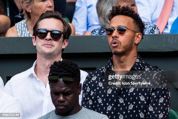 Attends day twelve match of the 2018 Wimbledon on July 14 at All England Lawn Tennis and Croquet Club in London,England.