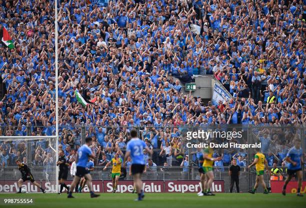 Dublin , Ireland - 14 July 2018; Dublin supporters celebrate their side's second goal scored by Nially Scully of Dublin during the GAA Football...