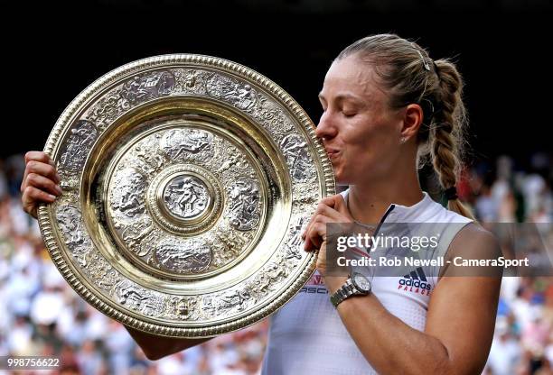 Wimbledon Ladies' Singles Champion Angelique Kerber after defeating Serena Williams in the final at All England Lawn Tennis and Croquet Club on July...