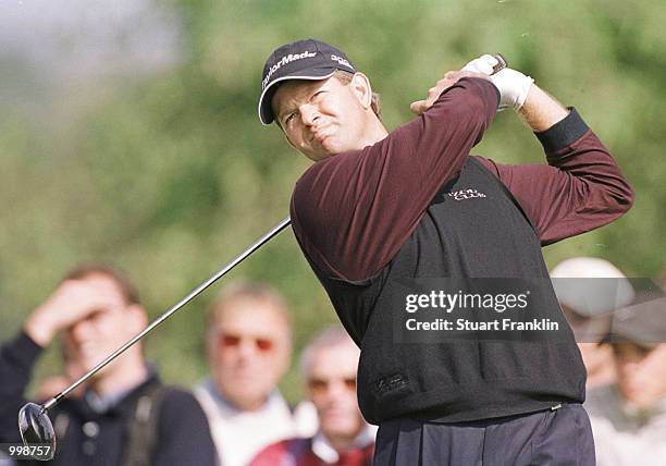 Retief Goosen of South Africa in action on the 11th hole during the third round of the Lancome Trophy at the St-Nom-la-Breteche Golf Club, Paris,...