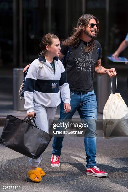 Dave Grohl is seen in Midtown on July 14, 2018 in New York City.