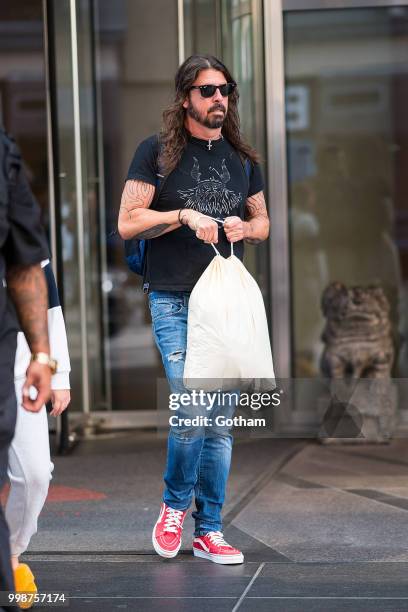 Dave Grohl is seen in Midtown on July 14, 2018 in New York City.