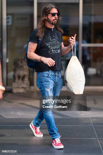 Dave Grohl is seen in Midtown on July 14, 2018 in New York City.