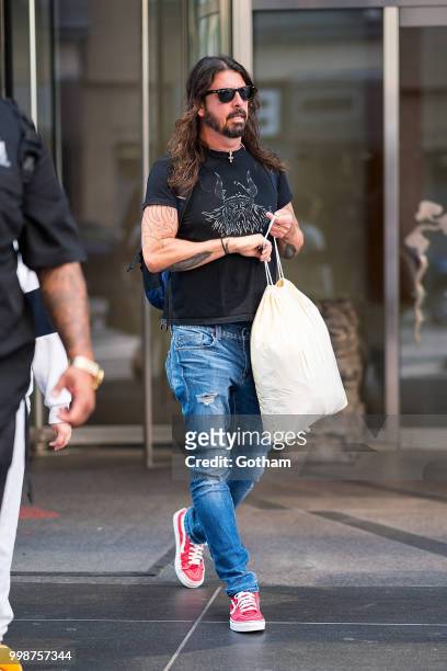 Dave Grohl is seen in Midtown on July 14, 2018 in New York City.