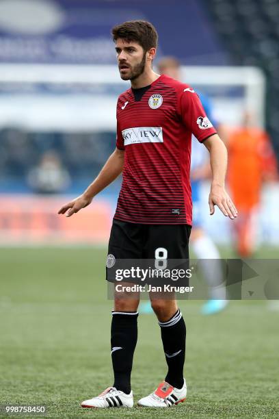 Ryan Flynn of St Mirren during the Betfred Scottish League Cup match between Kilmarnock and St Mirren at Rugby Park on July 13, 2018 in Kilmarnock,...