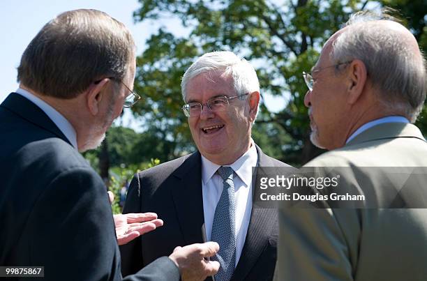 Don Young, R-Alaska, former House Speaker Newt Gingrich, R-Ga., and Rep. Richard "Doc" Hastings, R-Wash. Before the start of the news conference to...