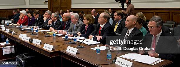 House Financial Services Committee full committee hearing on "The Overdraft Protection Act of 2009." October 30, 2009. Witness L to R: Jean Ann Fox,...