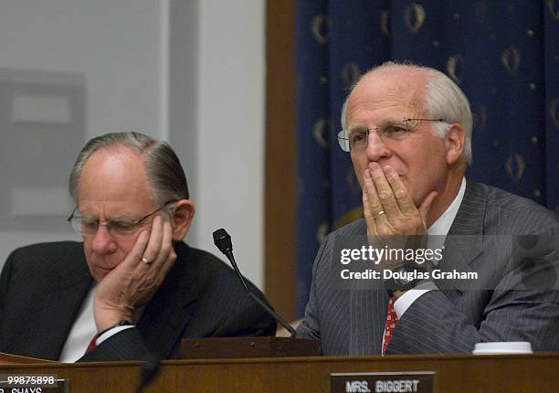 Michael Castle, R-DE and Christopher Shays, R-CT., at the House Financial Services Committee full committee hearing on "Oversight Hearing to Examine...