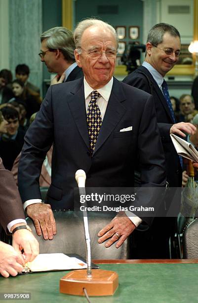 Rupert Murdoch, chairman/chief executive, News Corporation before the start of the full committee hearing on media ownership focusing on television...