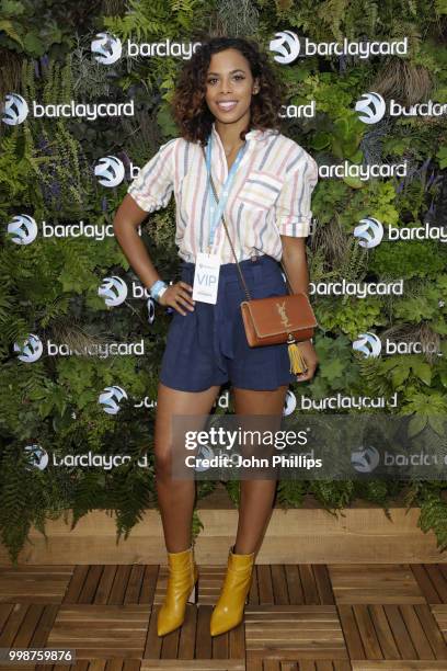 Rochelle Humes attends as Barclaycard present British Summer Time Hyde Park at Hyde Park on July 14, 2018 in London, England.