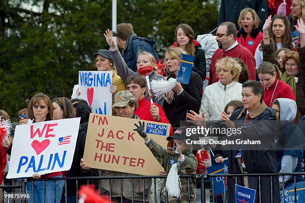 Ten thousand people joined GOP vice presidential candidate Sarah Palin during a MCCain/Palin rally at J.R. Festival Lakes at Leesburg Virginia on...