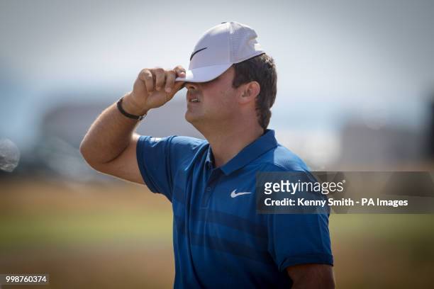 Patrick Reed less than happy on the 16th hole during day three of the Aberdeen Standard Investment Scottish Open at Gullane Golf Club, East Lothian.