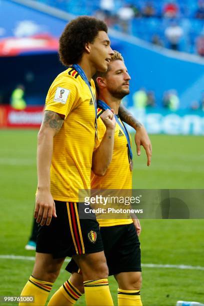 Dries Mertens forward of Belgium and Axel Witsel midfielder of Belgium during the FIFA 2018 World Cup Russia Play-off for third place match between...