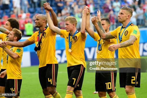 Vincent Kompany defender of Belgium, Kevin De Bruyne forward of Belgium, Eden Hazard midfielder of Belgium and Toby Alderweireld defender of Belgium...