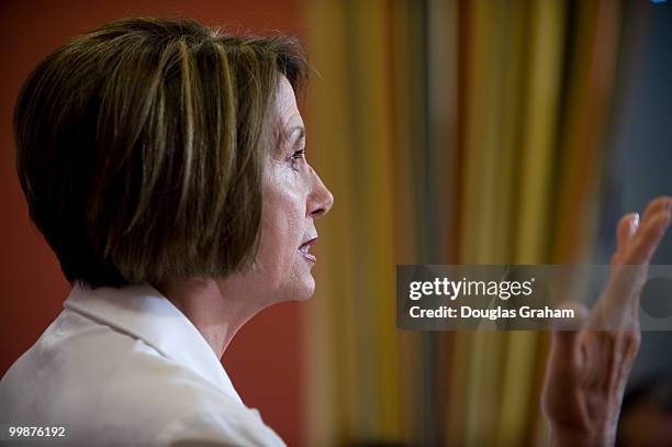 Speaker of the House Nancy Pelosi, D-Calif., answers questions about health care during her weekly news conference in the U.S. Capitol, July 30,...