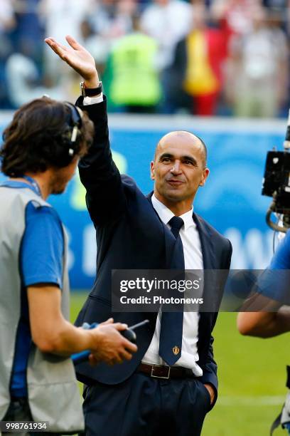 Roberto Martinez head coach of Belgian Team celebrates during the FIFA 2018 World Cup Russia Play-off for third place match between Belgium and...